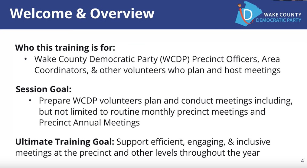 WCDP Meetings 101 Training WCDP Meetings 101 Training